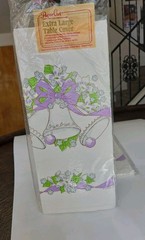 2 Vintage Party Table Covers Wedding Bells Chapel Retro 80s Bridal Paper Art