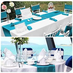 12 Pack Satin Table Runner 12 x 108 Inch Long 12 pack 12″ x 108″ Turquoise