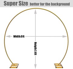 9ft Large Size Metal Circle Balloon Arch Stand Decoration, Indoor Outdoor Arch