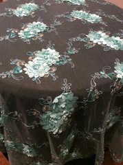 5 Flower Mesh Table Overlay High quality 54″ X 54″ Square Tablecloth 2 colors