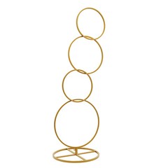 Wedding Round Hoop Backdrop Stand Detachable 4-Tier Gold Metal Flower Arch Frame