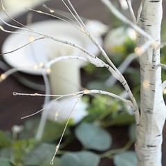 White 2 feet Battery Operated LED Lighted Artificial Birch TREE Party Events