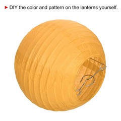 6pcs 6 Inch Folding Hanging Paper Lanterns Small Lampshade Yellow