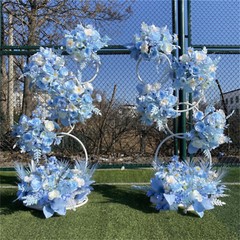 Detachable Tall 2M Metal Balloon Arch Kit Wedding Backdrop Stand 8 Circle Frames