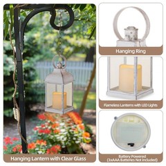 White Lanterns Decorative Indooor for Wedding: 6 Pcs Farmhouse Candle Lantern…