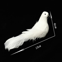 Artificial Doves Bird Garden Home Indoors 2pcs Clip Decor Fake Foam Home