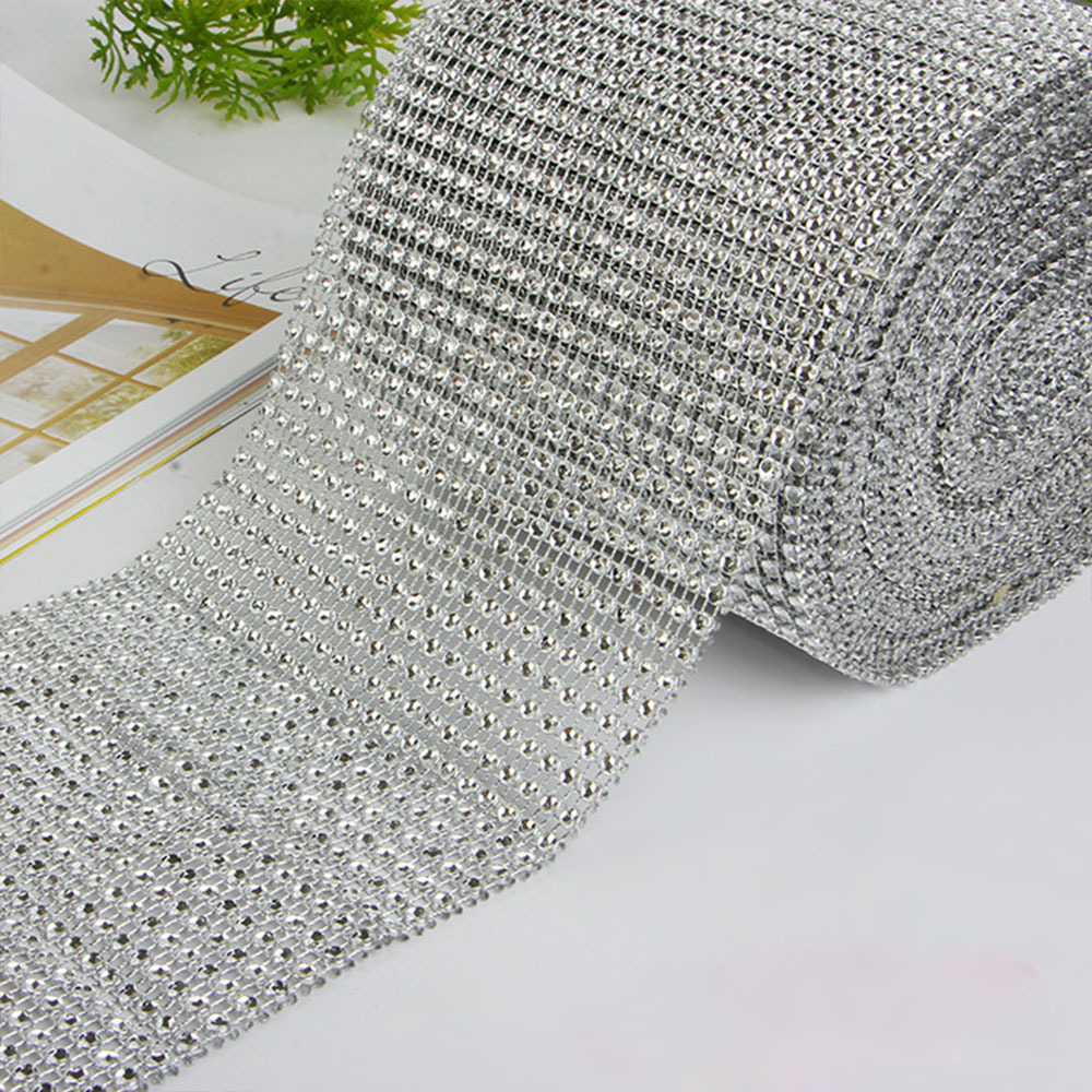 Diamond Mesh Wrap Roll Rhinestone Crystal Ribbon Wedding Party Decor # 10 Yards