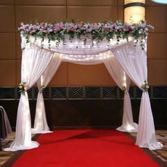 10ft Adjustable 4-Post Wedding Canopy Chuppah Drape Hardware Kit Shepherd Hooks
