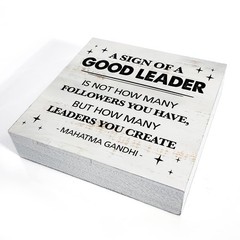 a Sign of a Good Leader Wood Box Sign Decor Rustic Leadership Quote Wooden Bo…