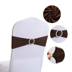 25/50/100 – Spandex Stretch Chair Sash Elastic Bow with Buckle