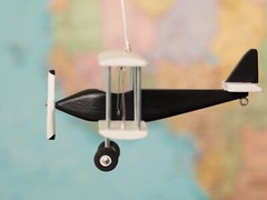 Hanging Airplane, Black White, Nursery Decor, Decorative wooden airplane