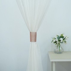 4 ROSE GOLD Rhinestone Mesh CURTAIN Tie Backs Drapery Holdbacks Party