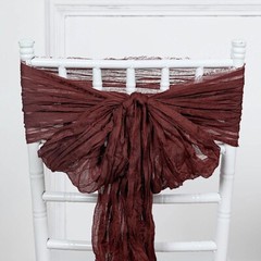 5 BURGUNDY Gauze Cheesecloth CHAIR SASHES Party Events Decorations Supplies