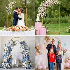 7.2 FT Wedding Arch Backdrop Stand, Gold Metal Arch Backdrop 7.2 x 4 FT (HxW)