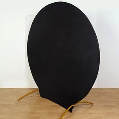 BLACK 7.5 ft Fitted Spandex Round BACKDROP STAND COVER Party Wedding Decorations