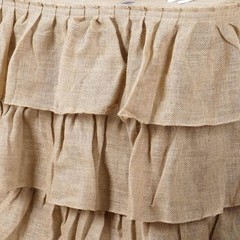 Efavormart 3 Tier Rustic Elegant Ruffled Burlap Table Skirt for Kitchen Dining