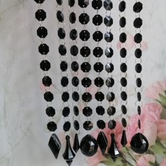 15pcs Acrylic Black Pointed Drop Pendant Acrylic Octagonal Bead Centerpieces