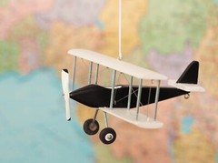 Hanging Airplane, Black White, Nursery Decor, Decorative wooden airplane