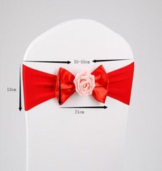 10/25/50 Spandex Elastic Rose Flower Bow Chair Sashes Cover Wedding Party Decor