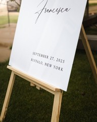 White Acrylic Wedding Sign With Black Names – Wedding Welcome Sign – Decor