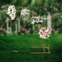 6.5Ft Gold Crescent Moon Wedding Arch Stand Carbon Steel Flower Balloon Frame