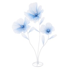 3-Head Wedding Artificial Flower Gradient Blue Wedding Decor Artificial Flower