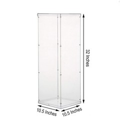 32-Inch Tall Clear Acrylic Display Box Centerpiece Pedestal Riser 32″,