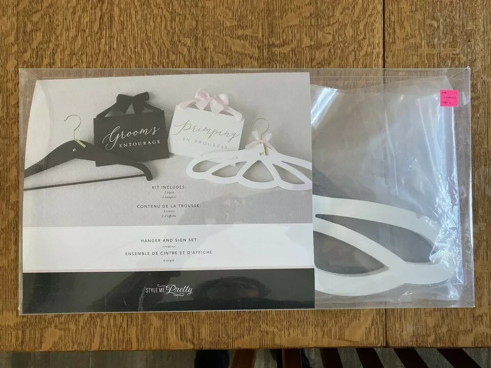 Style Me Pretty, 2 Hanger & 2 Sign Set – Grooms Entourage & Primping In Progress
