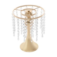 10 Pack Gold Tabletop Flower Stands 26 cm Crystal-Style Acrylic Iron