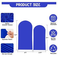 Royal Blue Arch Backdrop Covers – 7.2FT, 6FT Spandex Fitted Wedding Arch Stan…