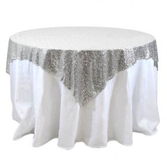 Sequin Overlay 60″ × 60″ Sparkly Shiny Tablecloth Design 4 COLORS WEDDING Party