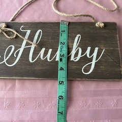 Set of 2 Wedding Chair Signs Wall Decor Hubby Wifey Bride Groom