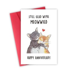 Funny Anniversary Cards Gifts for Husband Wife, Romantic Cats Anniversary Car…