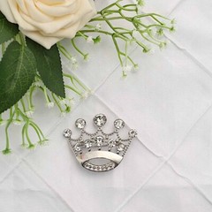 2 in Metal Rhinestones Crown Brooch Chair SASH PIN Party Events Decorations