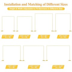 Heavy Duty Backdrop Stand 8ft x 8ft Pipe and Drape Kit 8 FT x 8 FT Gold