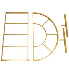 Gold Metal Wedding Arch Chiara Backdrop Stand Round Flower Balloon Frame 2m