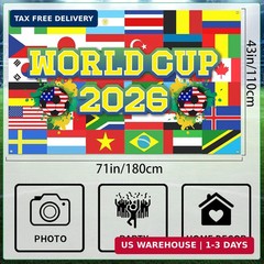 World Football Tournament Cup Celebration Backdrop 43×71 Inch 2026 Vibrant Socce