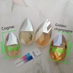 10pcs 60mm Cognac/Gold Champagne Water Drops K9 Crystal Pendant Prism Chandelier