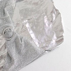 Metallic Tinsel Spandex Stretchable Banquet Chair Cover Sash Band Buckle Party