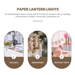 Decorative Party Lanterns 20 Pcs Gold White Black Round Japanese/Chinese 4745