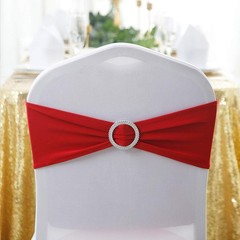 Transform Your Event with 100pcs Washable Red Spandex Chair Sashes – 14-20in