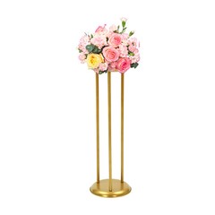 6 Pcs Gold Decorative Flower Stands, Columnar Design for Weddings, 20×60 cm