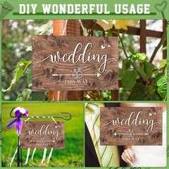 Wedding Direction Signs – 3 Pack Double-Sided Arrow Yard Signs with Metal Stakes