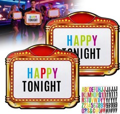 Double-Sided Wedding Bottle Service Sign Set, 22″x20″, Yellow, 2 Pack