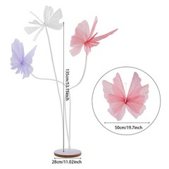 Giant 3-head Artificial Butterfly Decorations, for Wedding, White, Pink, Purple