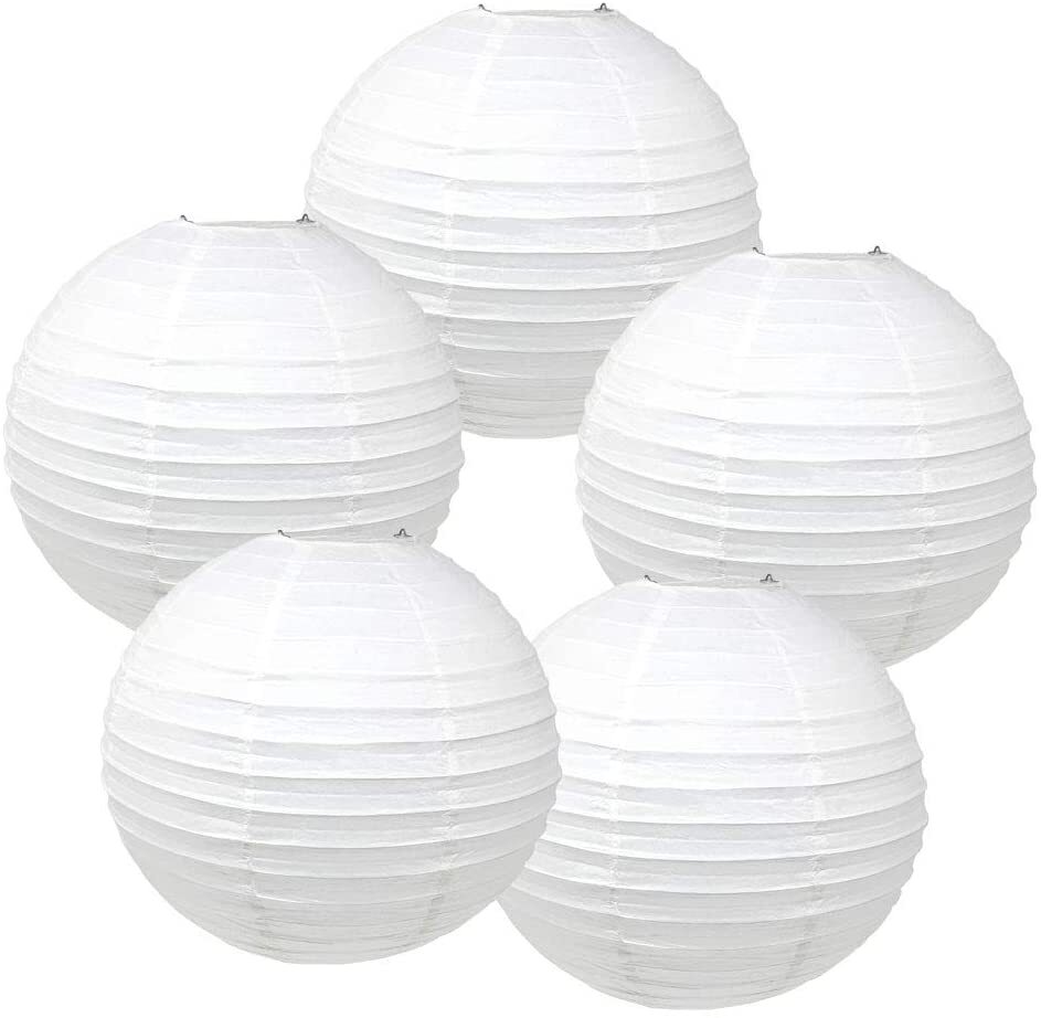 5 Pcs 8″ – 16″ Paper Lanterns Xmas Christmas Party Wedding Festival Decoration