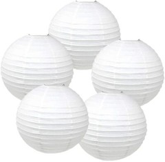 5 Pcs 8″ – 16″ Paper Lanterns Xmas Christmas Party Wedding Festival Decoration