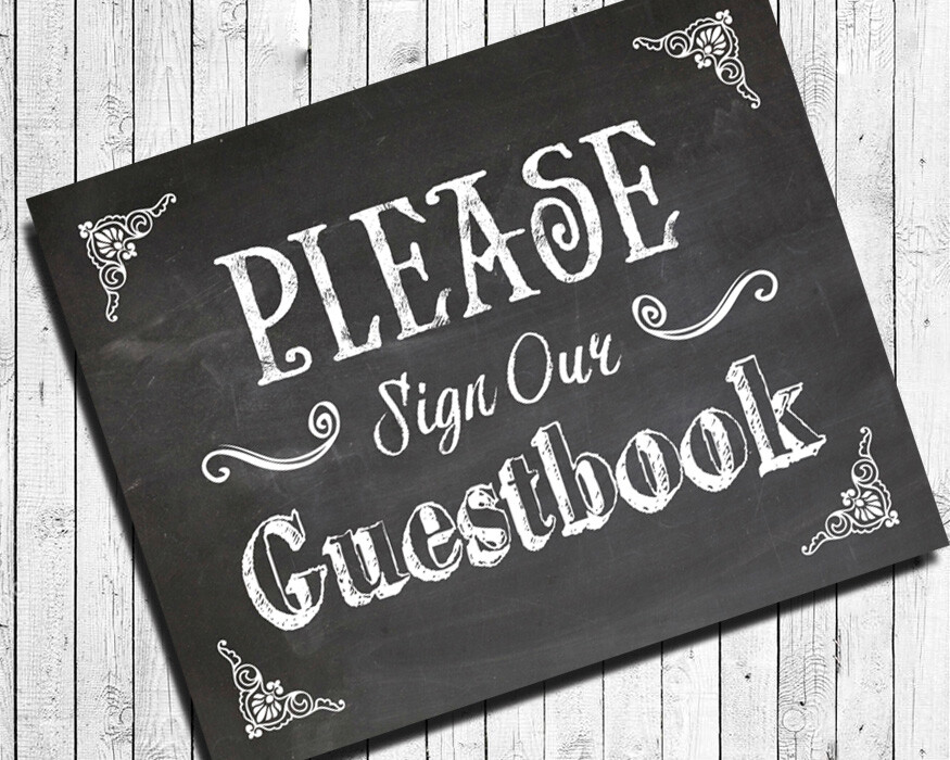 Wedding Decor PLEASE SIGN OUR GUESTBOOK Print, 8×10 CARDSTOCK Print ONLY