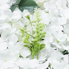 6PCS Artificial White Rose Flower Wall Backdrop Wedding Road Decor Cloth+Plastic