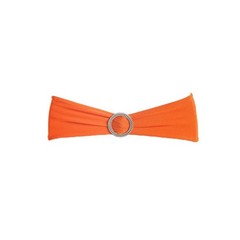 10 Orange Spandex CHAIR SASHES with Silver Round Buckles Wedding Decorations